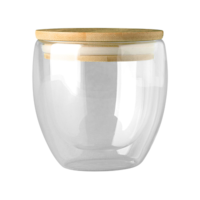 ARBELA sklenený termo pohár 220 ml, hnedá