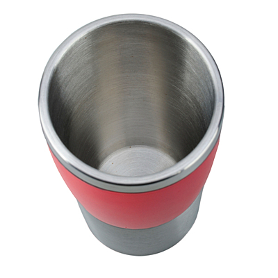 RESOLUTE thermo mug 380 ml,  red/silver