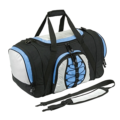 BEND cestovní taška,  černá/světle modrá