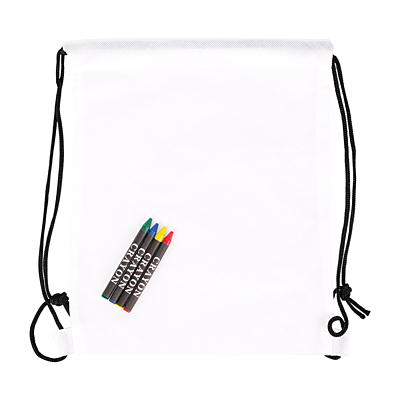 CRAYONME backpack with wax crayons,  white
