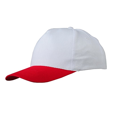 COIMBRA 5 panel cap,  white/red