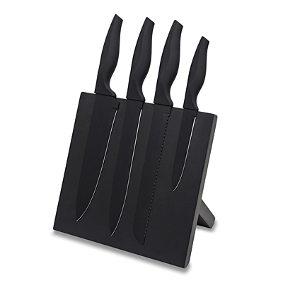 AKITA set of knives on a magnetic block, black