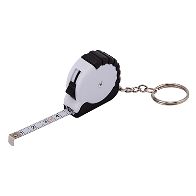 STRICT key ring with tape measure 1 m,  white