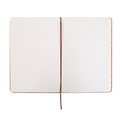 ROBLEDO notebook with squared pages 145x210 / 160 pages,  brown