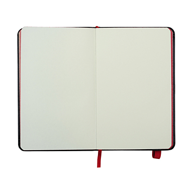 BADAJOZ notebook with clean pages 130x210 / 160 pages,  black/red