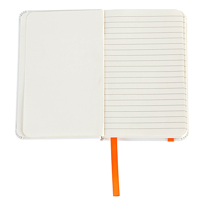 BADALONA zápisník s linkovanými stranami 90x140 / 160 stran,  oranžová/bílá