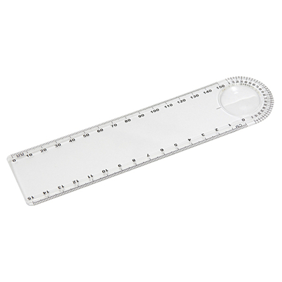 RULER MAG ruler with magnifying glass,  transparent