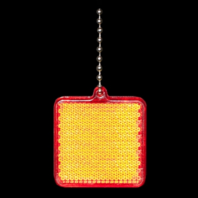 SQUARE REFLECT key ring,  red