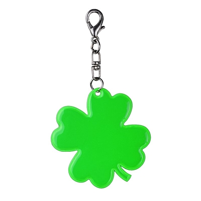 LUCKY CLOVER reflexný prívesok na kľúče, zelená