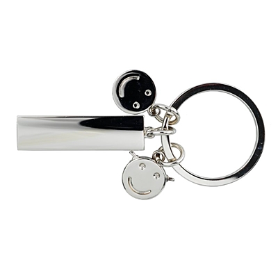 FLAT metal key ring,  silver