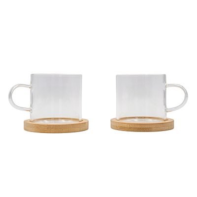 LIBERIKA set of 2 glass cups, transparent