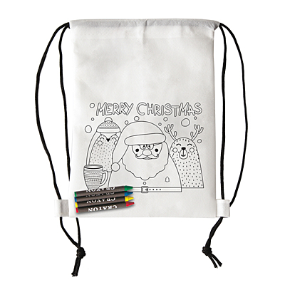 MERRY XMAS non-woven backpack, white